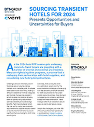 Sourcing Transient Hotels for 2024 Presents Opportunities and Uncertainties for Buyers